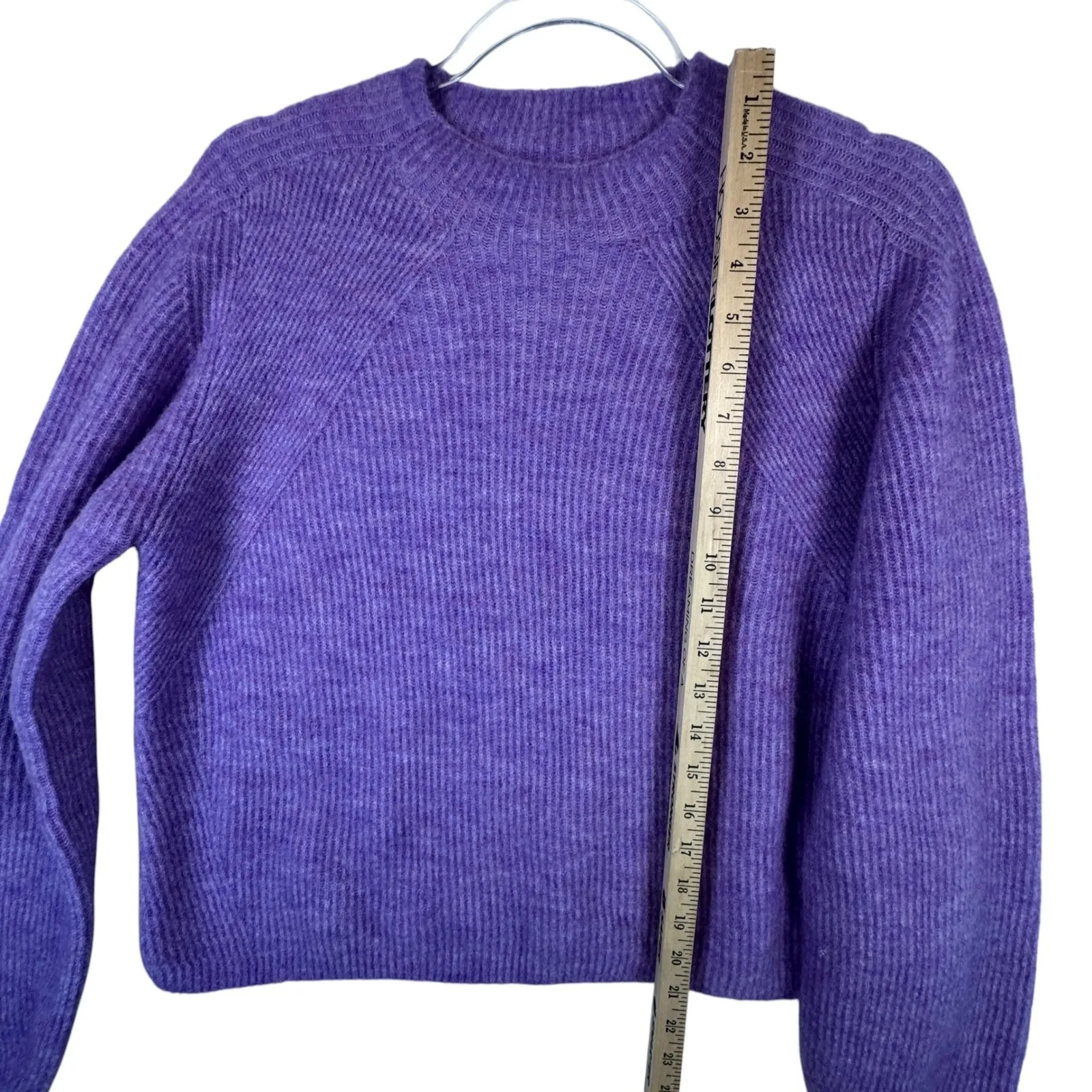 Banana Republic Luxe Wool Blend Ribbed Sweater Lilac Purple Large Capsule Luxury - Image 6