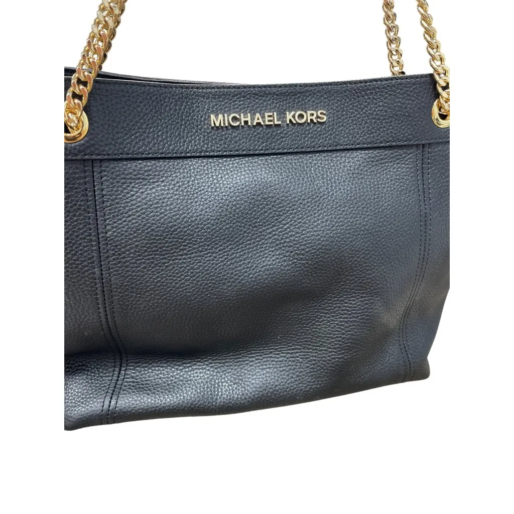 Michael Kors womans Balck Jet Set Large Chain Gold leather Shoulder Tote Handbag - Image 2