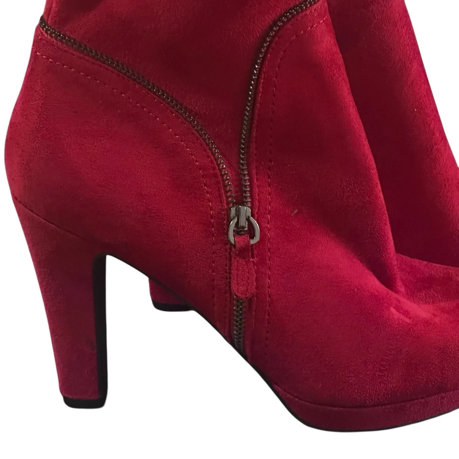 Impo‎ Scarlet Red Tall Suede 5418371 Boots Women's Size 9 M Heels Knee High - Image 2