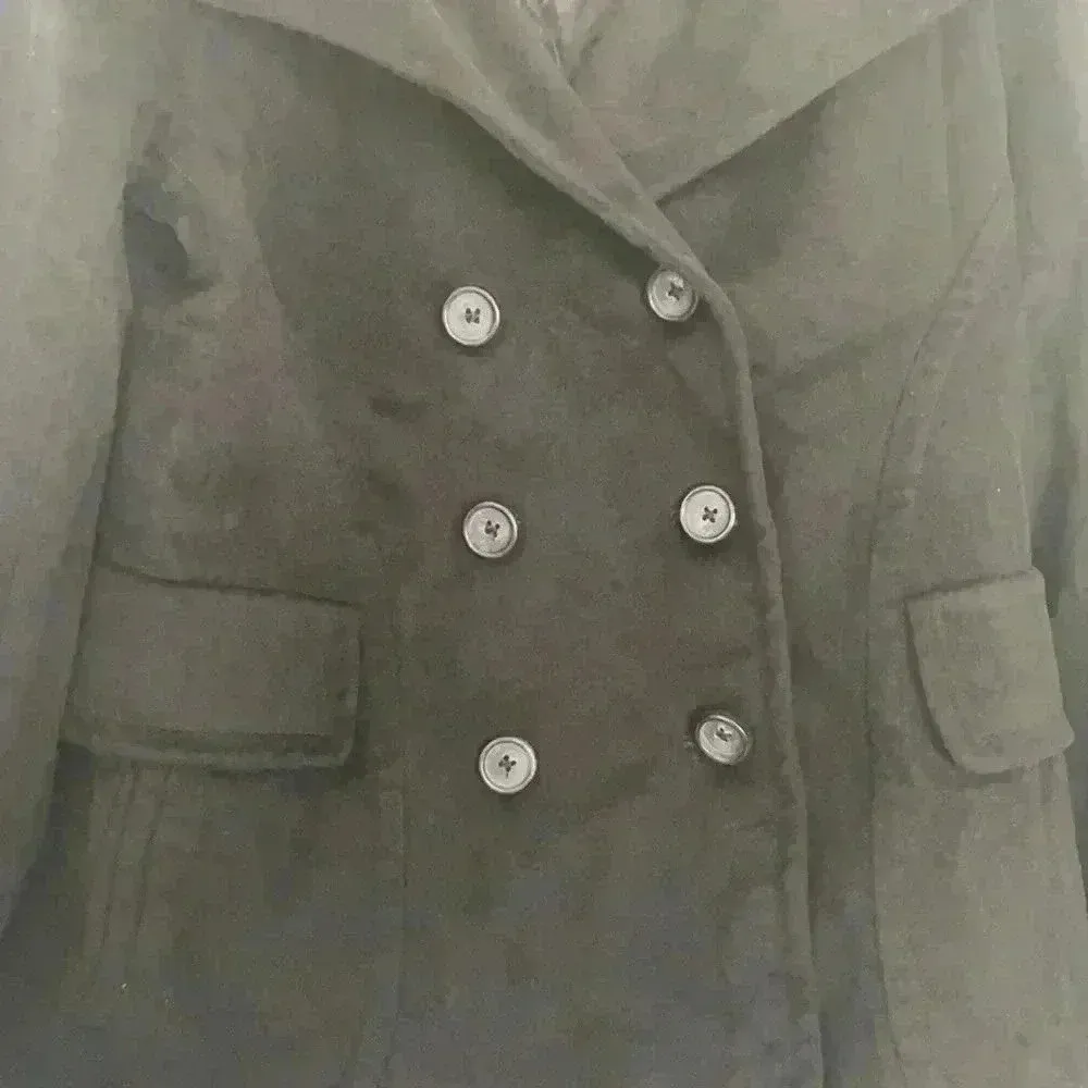 Fleurette Loro Piana Wool Black Coat Sz 8P - Image 4