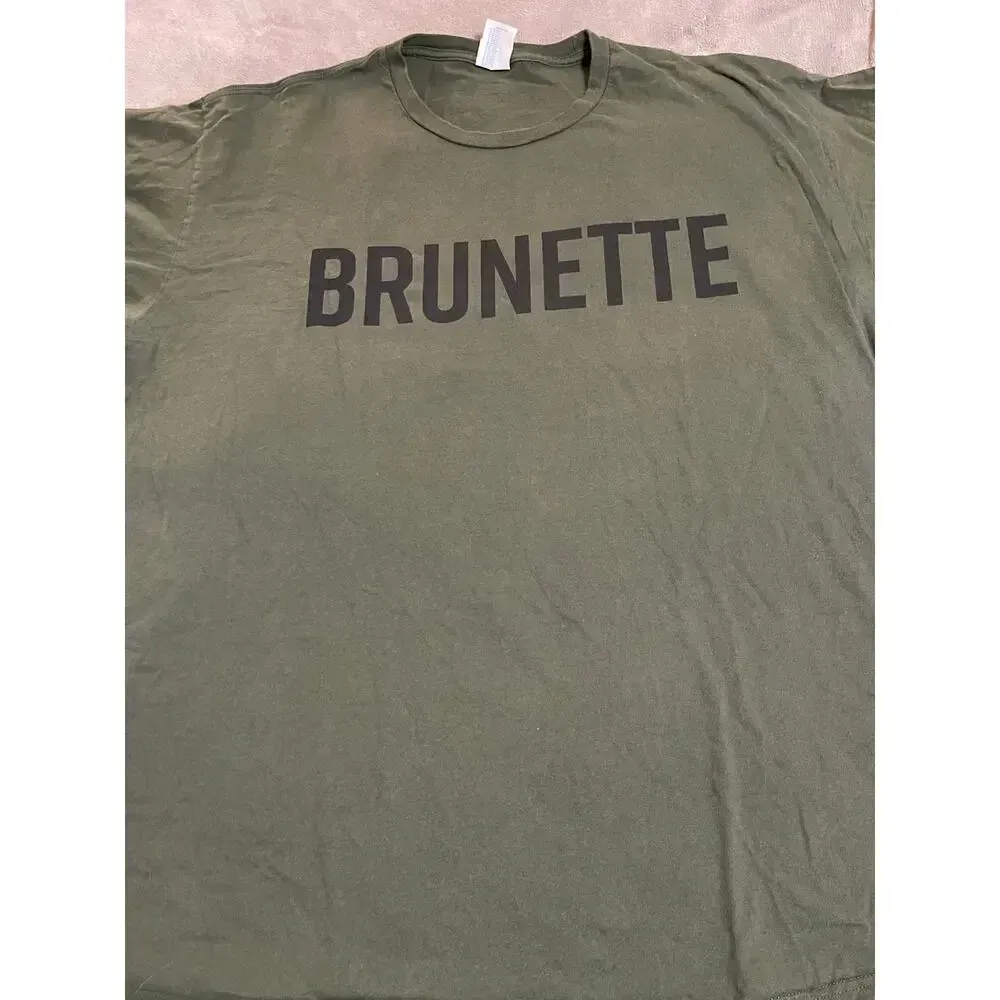 Army Green Short‎ Sleeve Tee Shirt Size 3XL Brunette Causal Top Streetwear Funny - Image 2