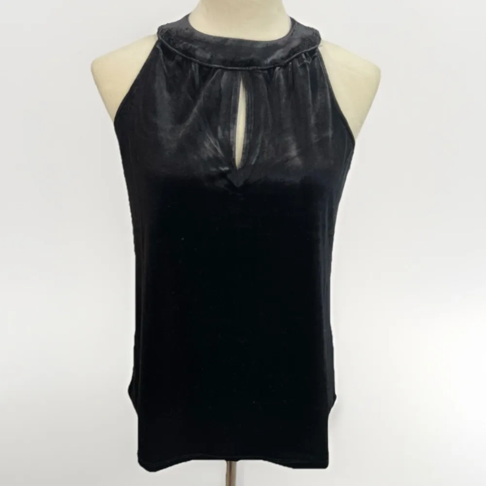 Catherine Malandrino Black Velvet Keyhole Luxe Top Size S Sleeveless - Image 15