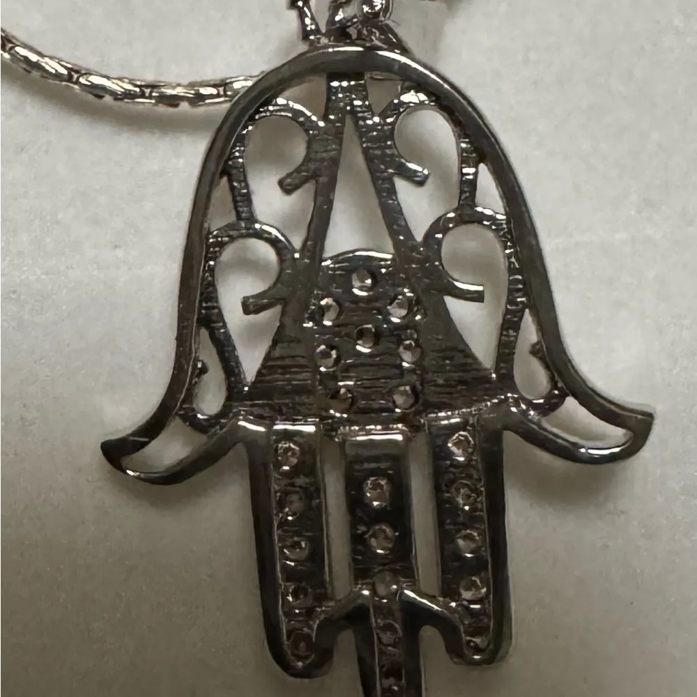 NWT Magnolia Silver Jewelry Silver Hamsa Pendant Necklace, 16” long classic - Image 7