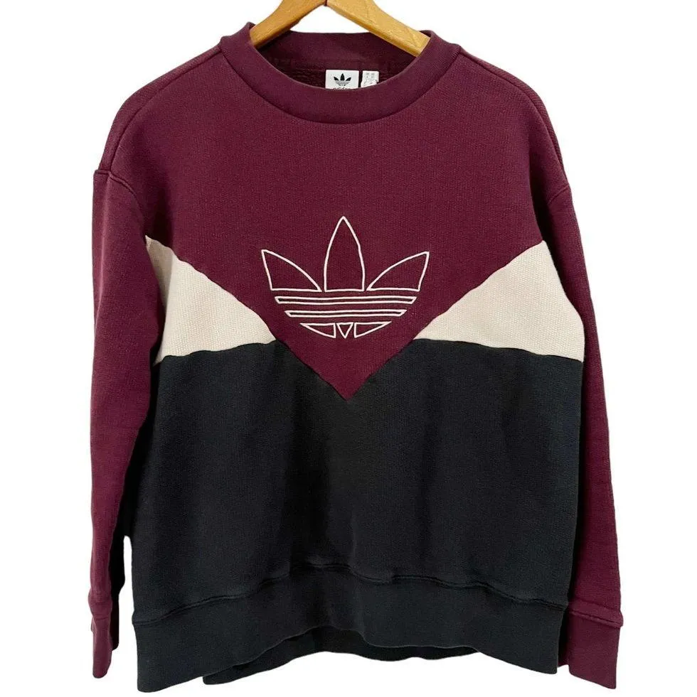 Adidas Originals Trefoil Colorado Knit Colorblock Sweatshirt Woman’s Size XS - Image 4