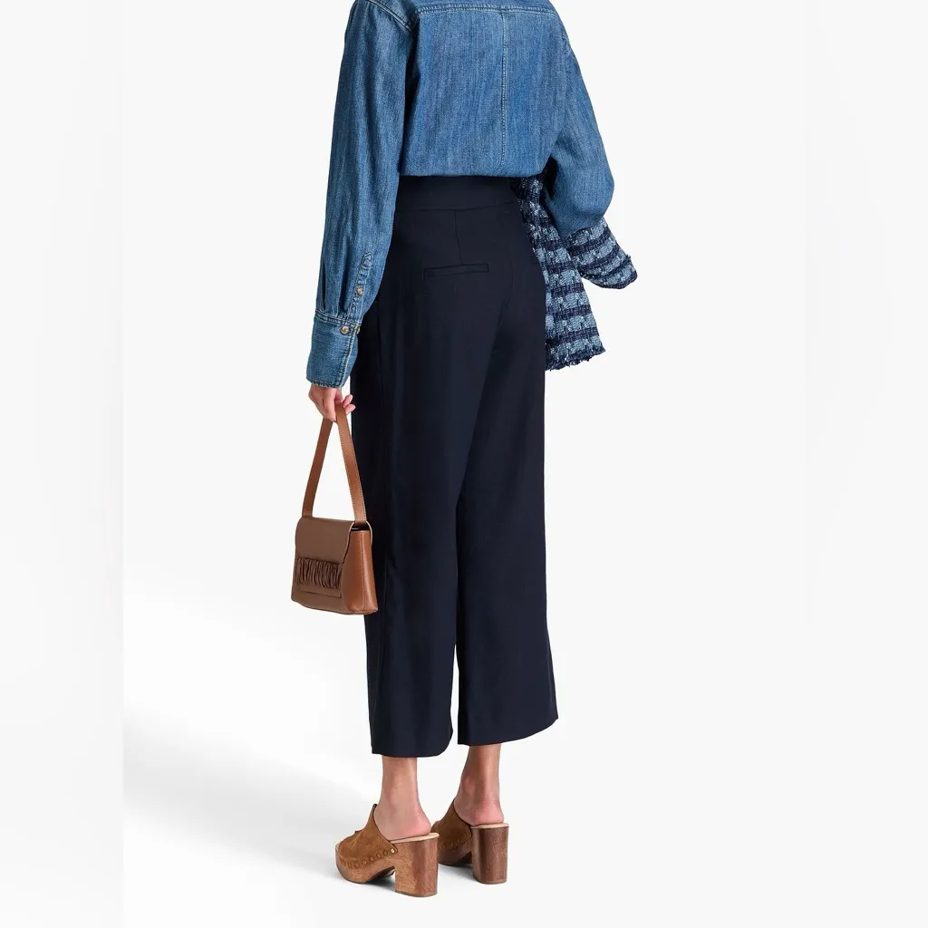 Veronica Beard Kuna Pleated Wide-Leg Crop Pants Size 0 - Image 3