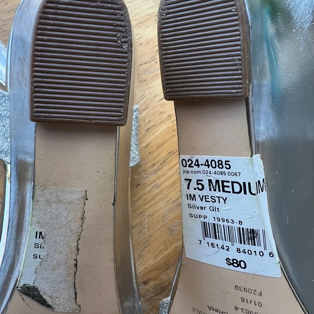 Clearance 50% off I.Miller Silver Strapppy Wedge Heel, Size 7.5 - Image 5