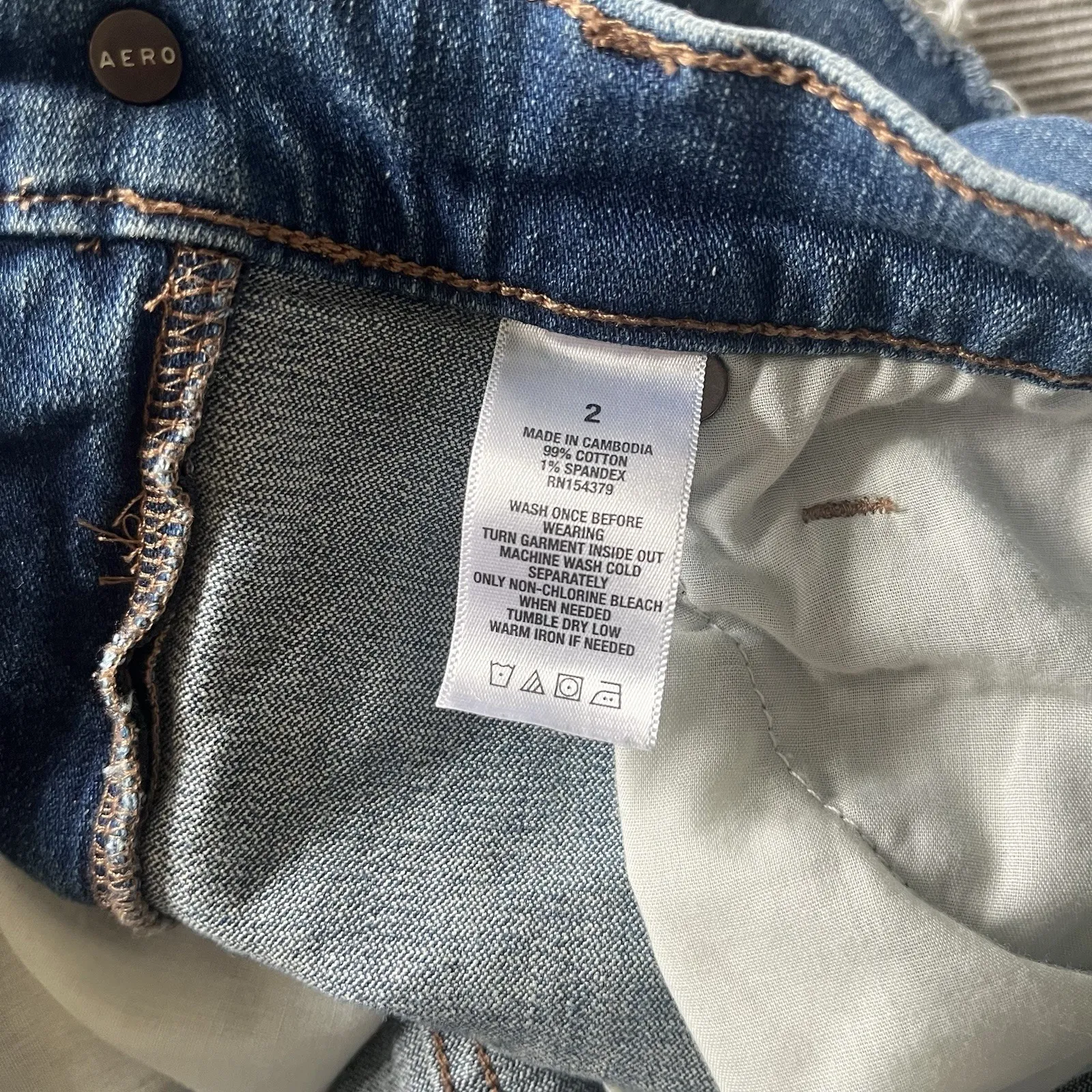 Aeropostale Woman's High‎ Rise Mini Denim Skirt Size 2 Frayed Hem 5 Pockets - Image 15