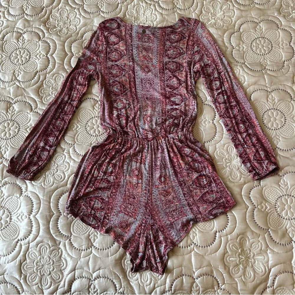 Billabong See the Sun Long Sleeve Bohemian Romper Size Small - Image 9