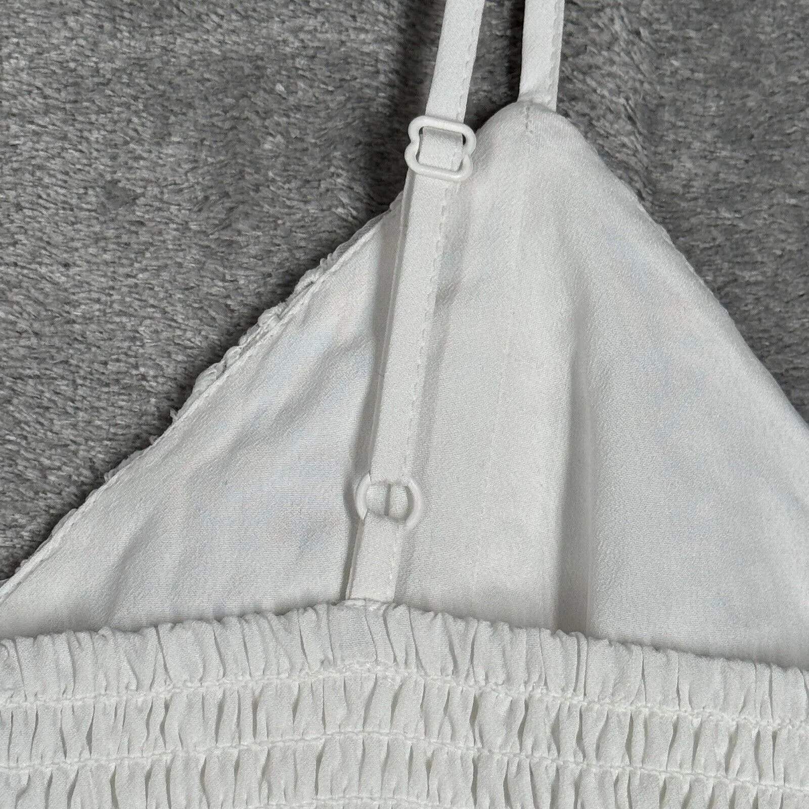 Express Shirt Womens Small White Babydoll Ruffle Romantic Feminine Neutral Fairy - Image 6