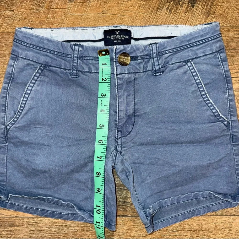 American Eagle Stretch Midi Khaki Shorts - Image 8