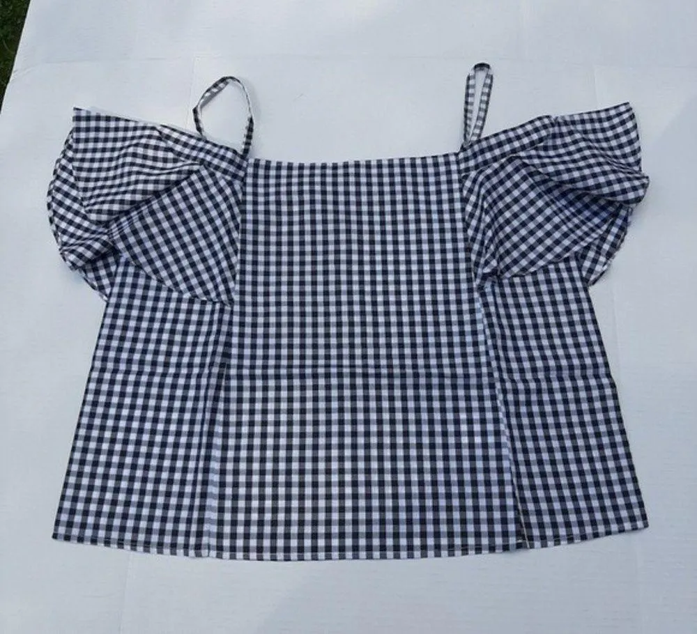 Timing  Checkered Off Shoulders Top Size L - Image 11