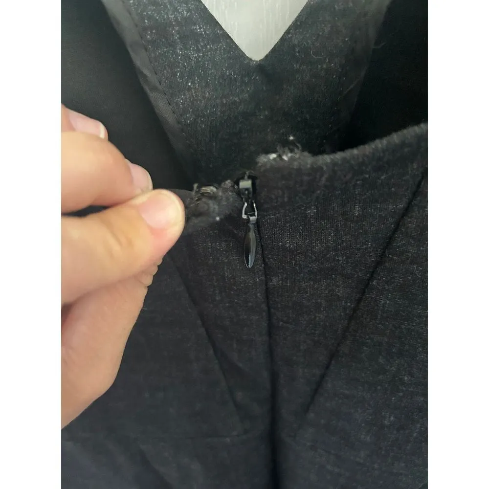 Madewell Sheath Dress Black Leather Gray Size 0 GORGEOUS Mini Dress Career Party - Image 4