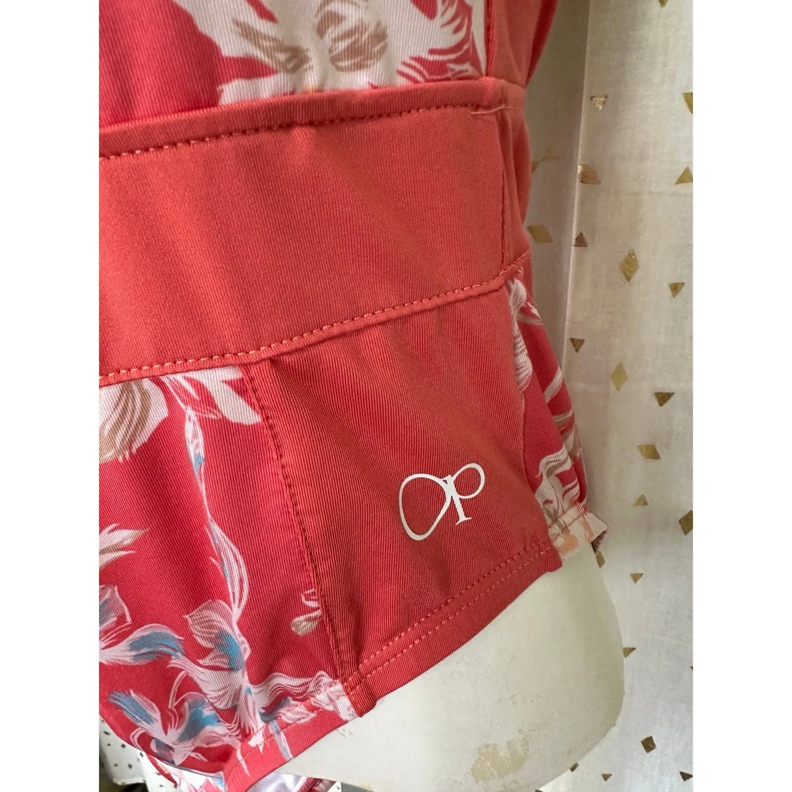 Ocean Pacific OP Sporty Open Back Zip Up Chest Floral One Piece Swimsuit S - Image 3