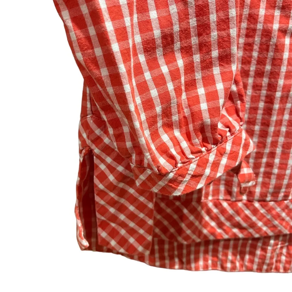 Crown & Ivy Coral Plaid Blouse - Image 5