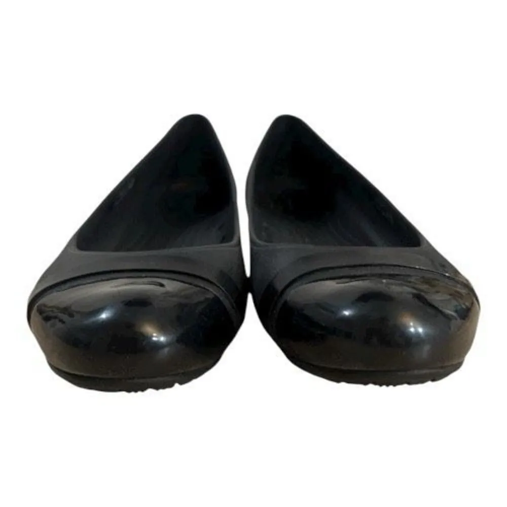 Crocs Gianna Alice Ballet Flat Shoes Black Size 9 Casual Comfort Cap Toe Slip On - Image 3