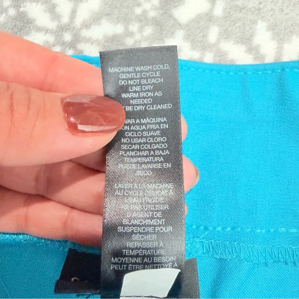 Chico's So Slimming Brigitte Pull-On Cropped Pants 6 Petite Chico 0.5P Teal - Image 5