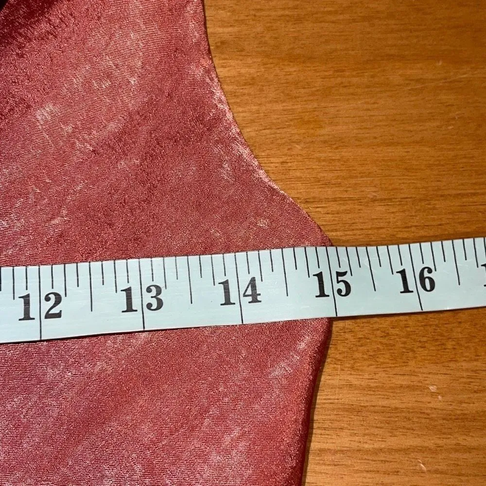 Altar'd State Anniston Cowl‎ Neck Satin Cami Mini Dress Red Salmon XS NWT - Image 9