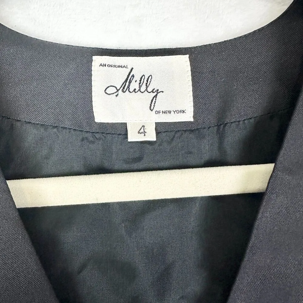 Milly New York Vintage Silk Mod Retro Shift Dress Size 4 Art Geometric - Image 6