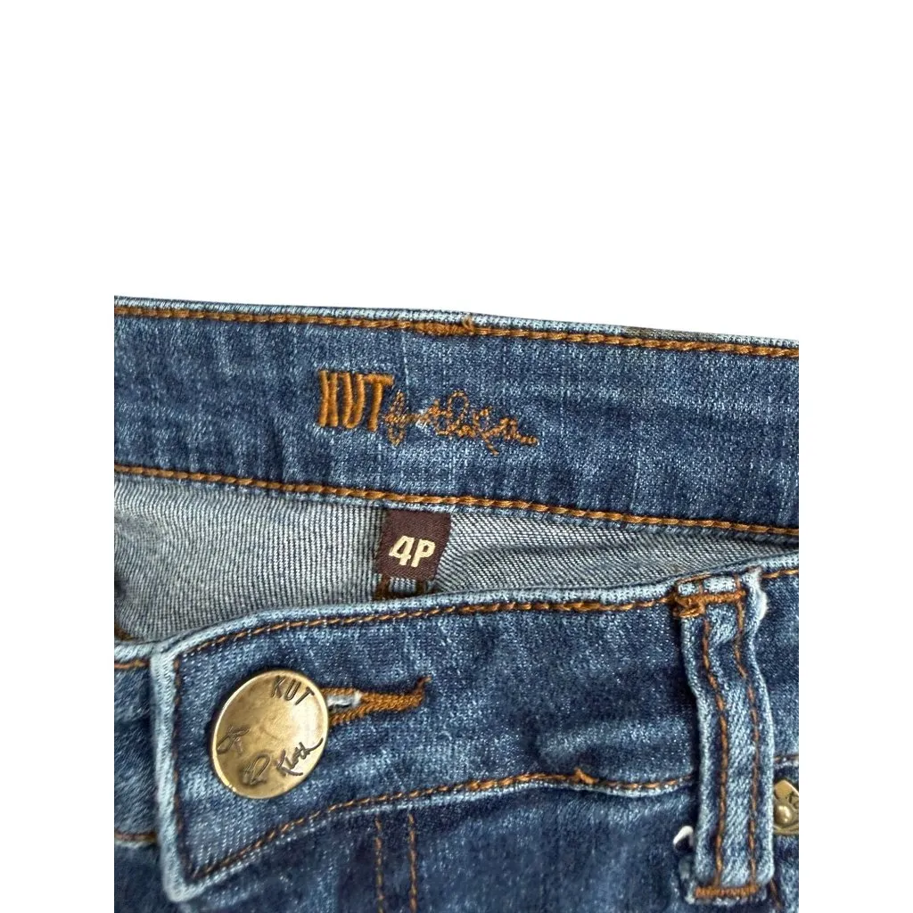 KUT FROM THE KLOTH  Blue Medium Wash Distressed Jeans Size 4P - Image 4