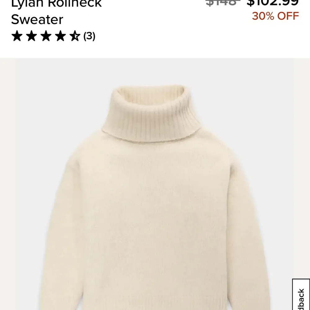 UGG Cream Chunky Knit Lylah Roll Neck Turtleneck Sweater - Image 2
