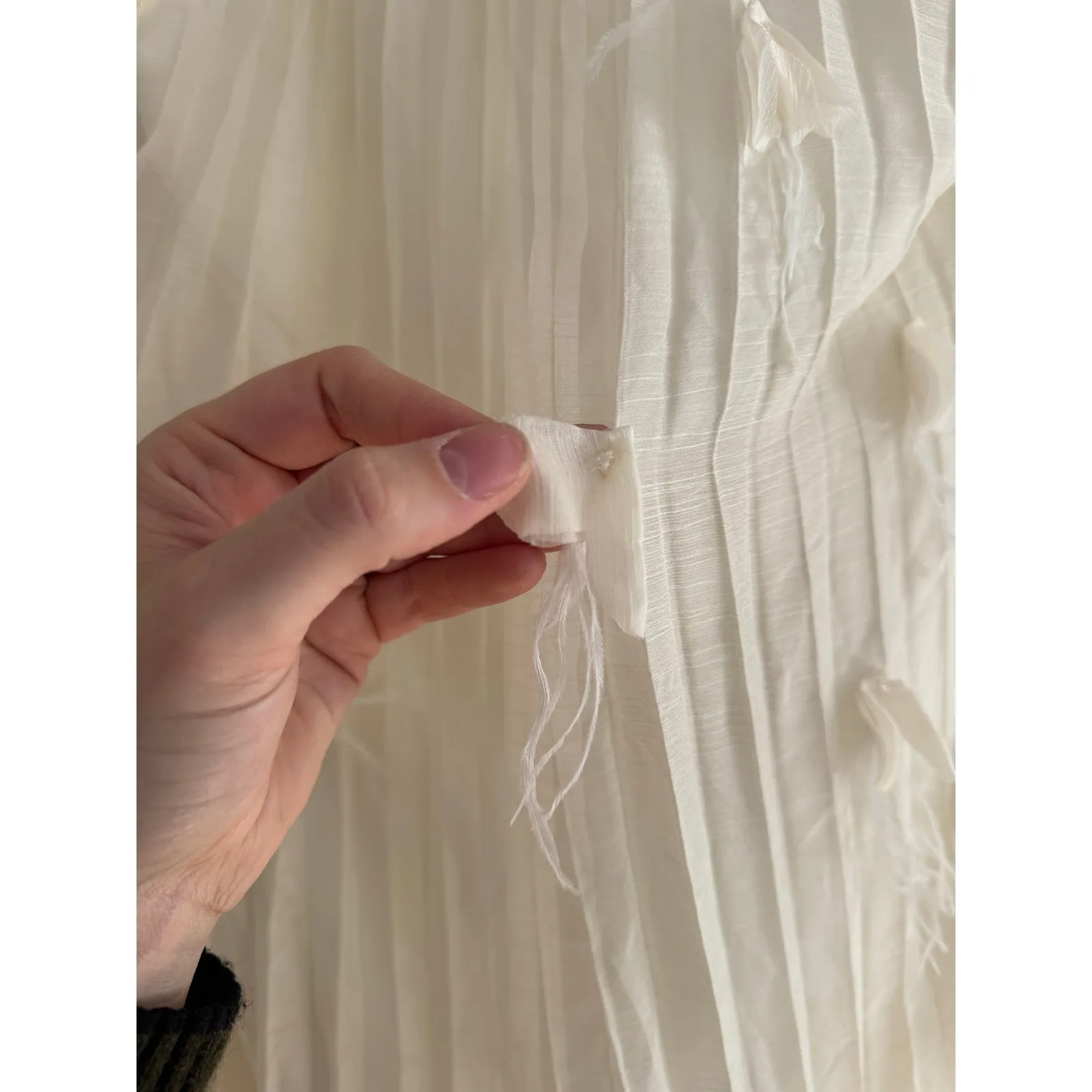 ELLIATT Emelia Ivory Floral Appliqué Pleated Georgette Halter Maxi Dress Size XS - Image 7