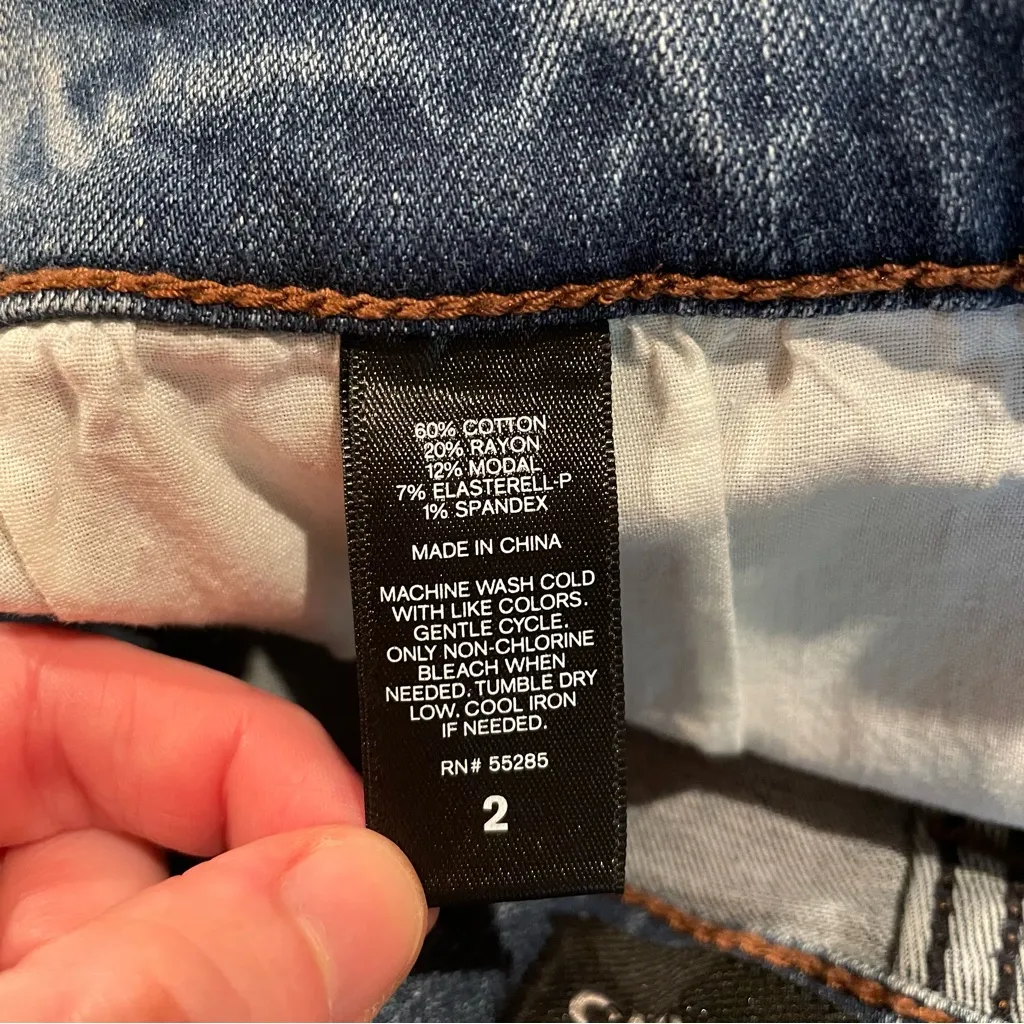 Express Jeans Cut Off Stretch High Rise Denim Jean Shorts 2 Summer - Image 4