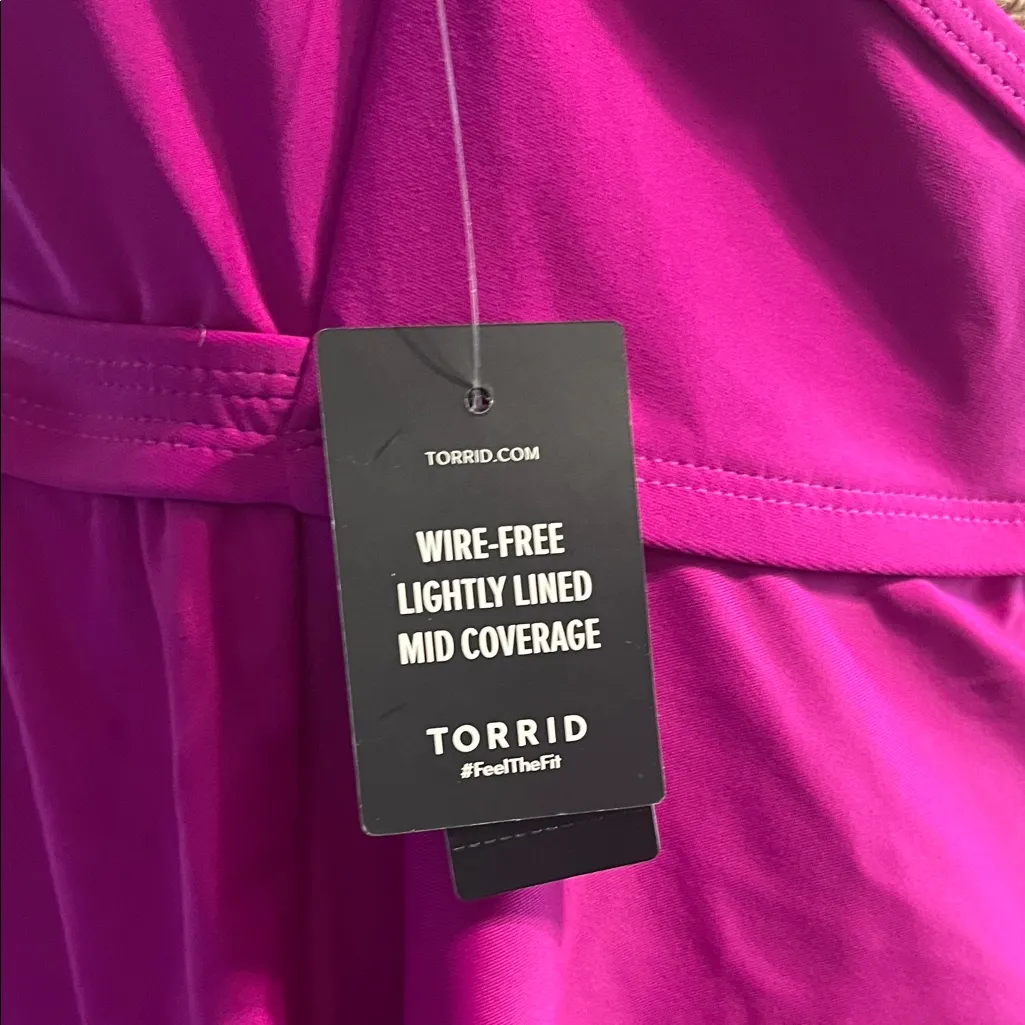 Torrid Magenta Halter Style Swim Top - Image 7