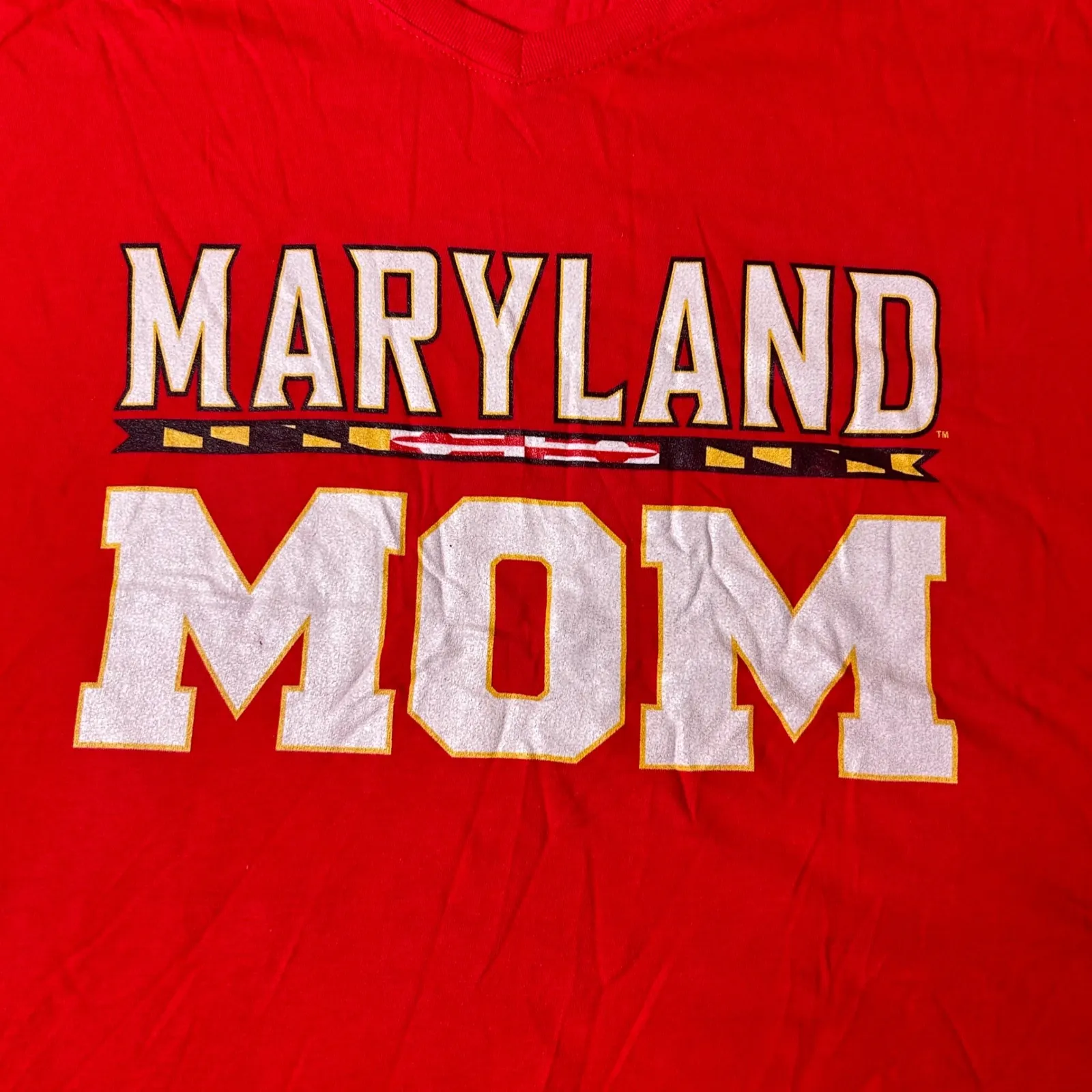 NEW Maryland Terrapins Mom Graphic Tee Womens XXL Port & Company‎ V Neck T - Image 4