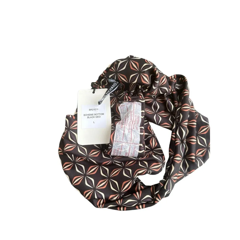 Free People Beth Richards Boheme Geometric Print High Waist Bikini Bottom Large Brown - Image 5