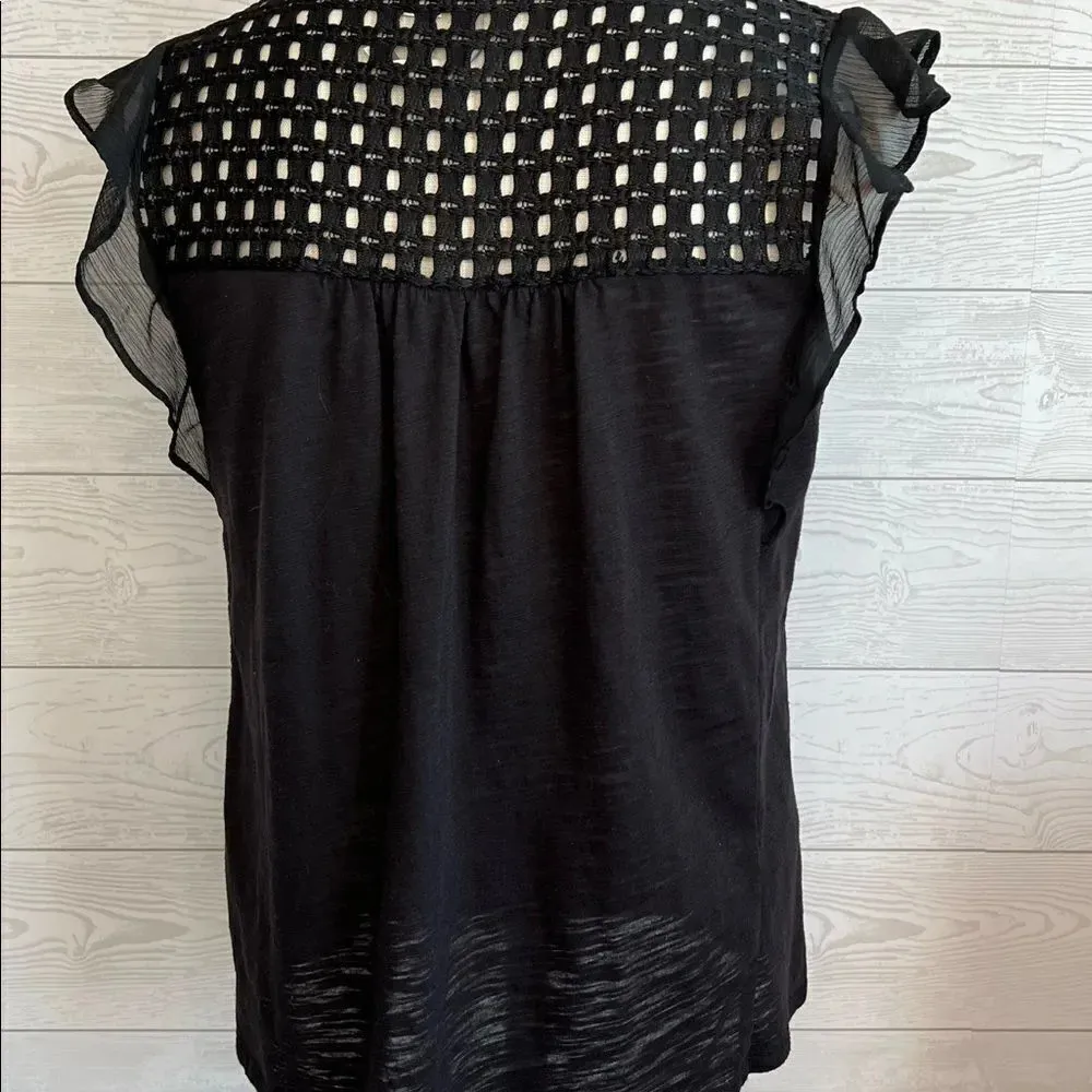 Lauren Conrad black top with flutter sleeves Size medium - Image 5
