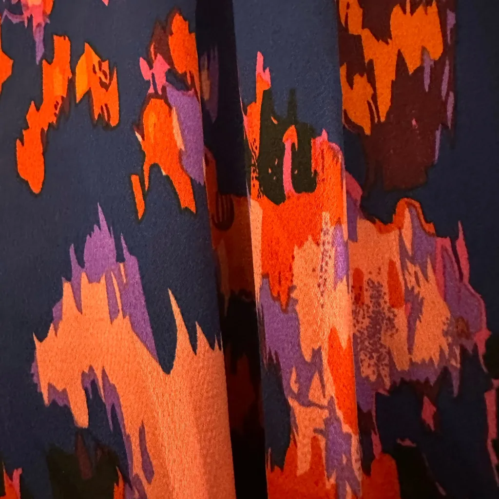 Elegant Multicolor Long Sleeve Dress Blue - Image 2