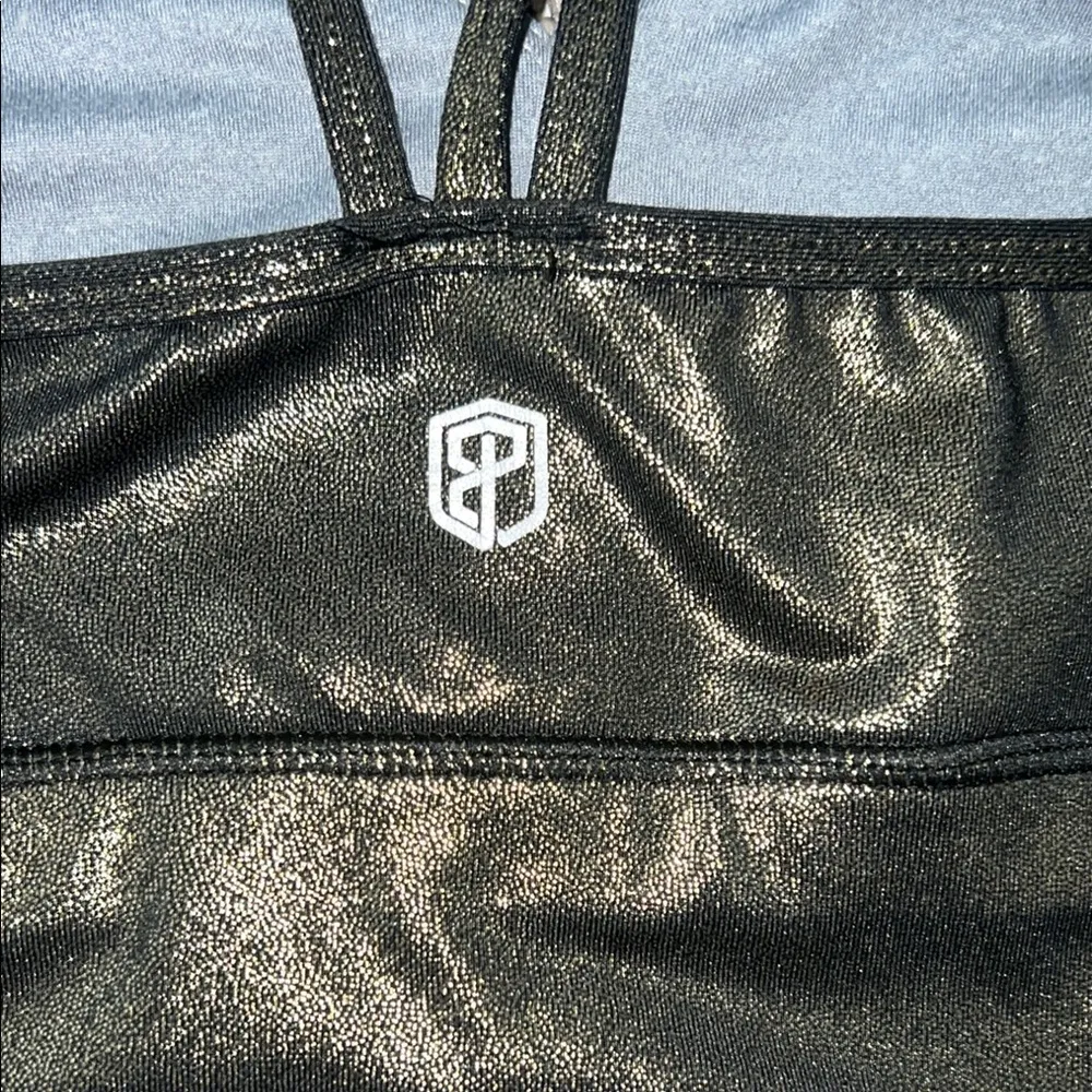 Born Primitive Black and Gold Cut Out Crop Sports Bra Size XL - Image 3