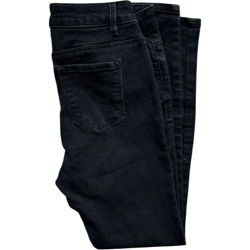 Womens D Jeans High Rise Solid Black Wash Classic Skinny Jeans - Sz 4 - Image 4