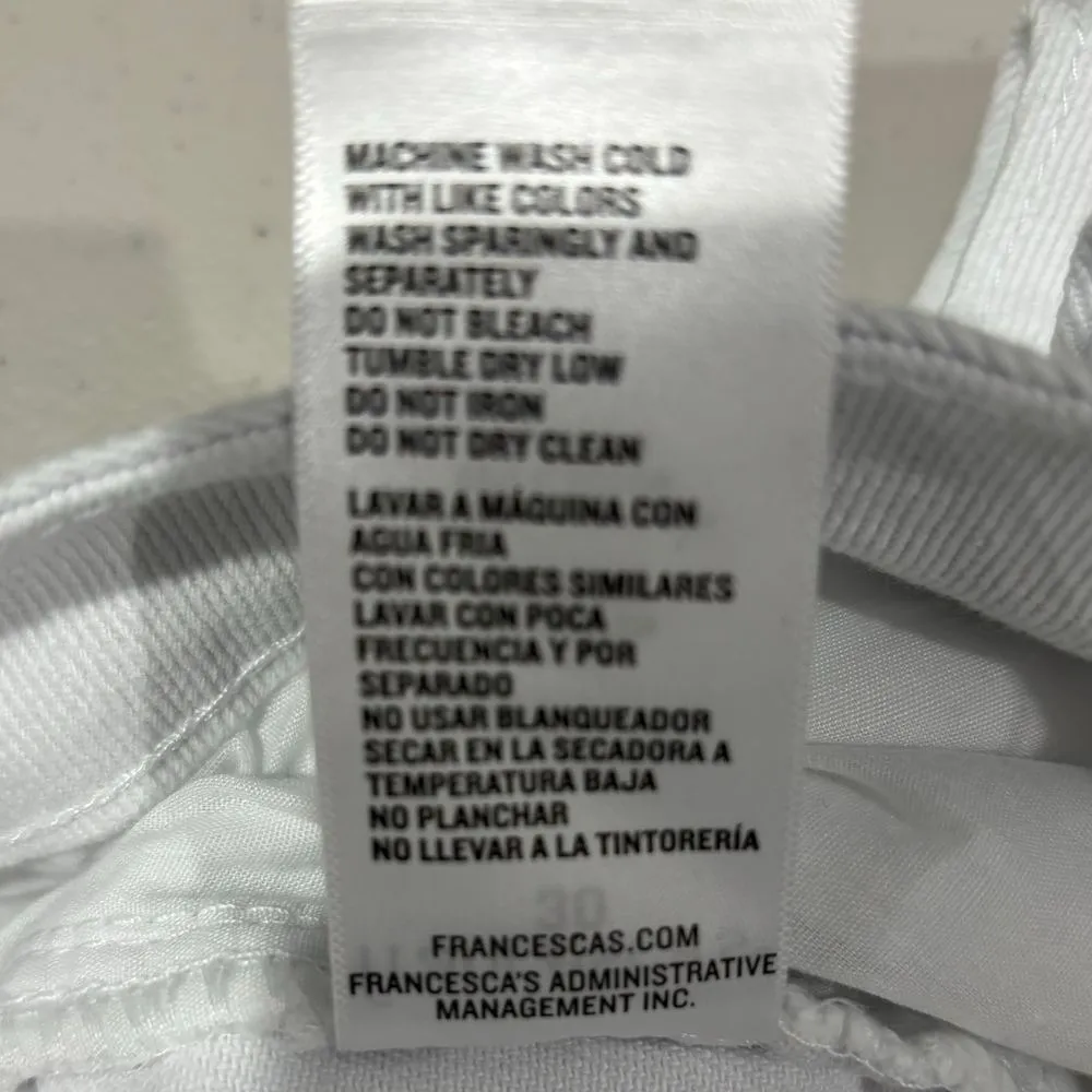 Harper Heritage White Distressed‎ Jean Shorts Size 30 Francesca's - Image 6