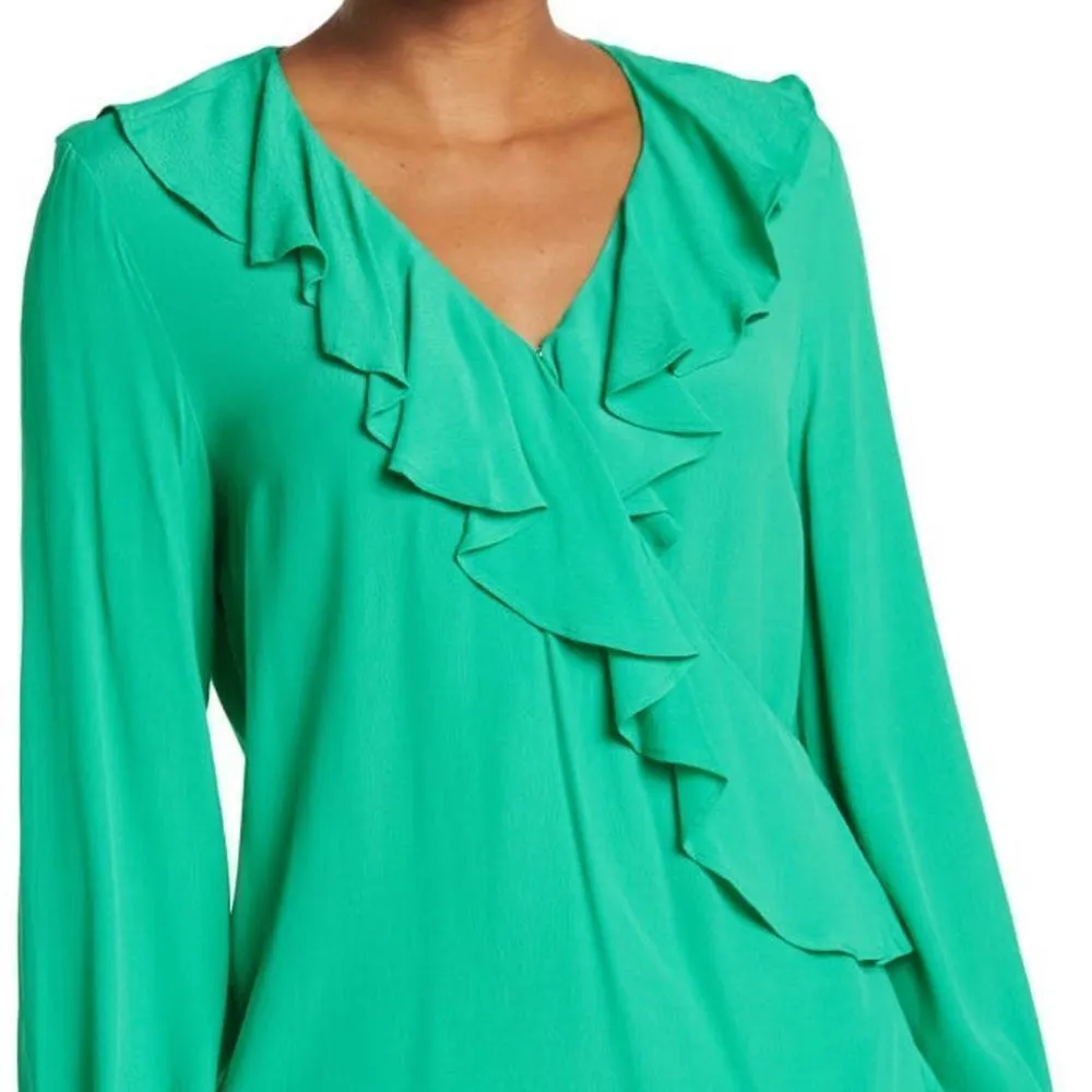 ‎Crisscross Overlay Ruffled Top - Image 2