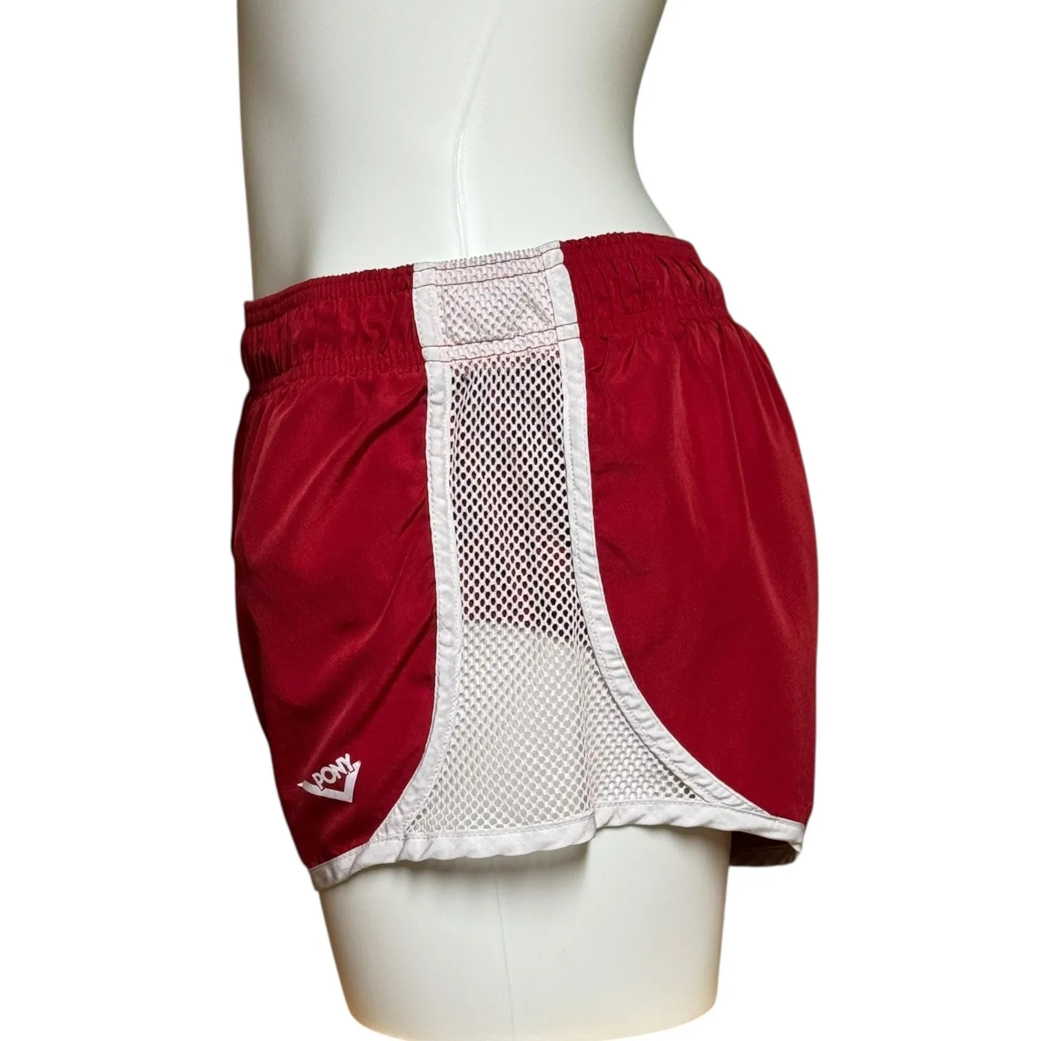 Pony Retro Lined Running Shorts Red White Medium - Image 2