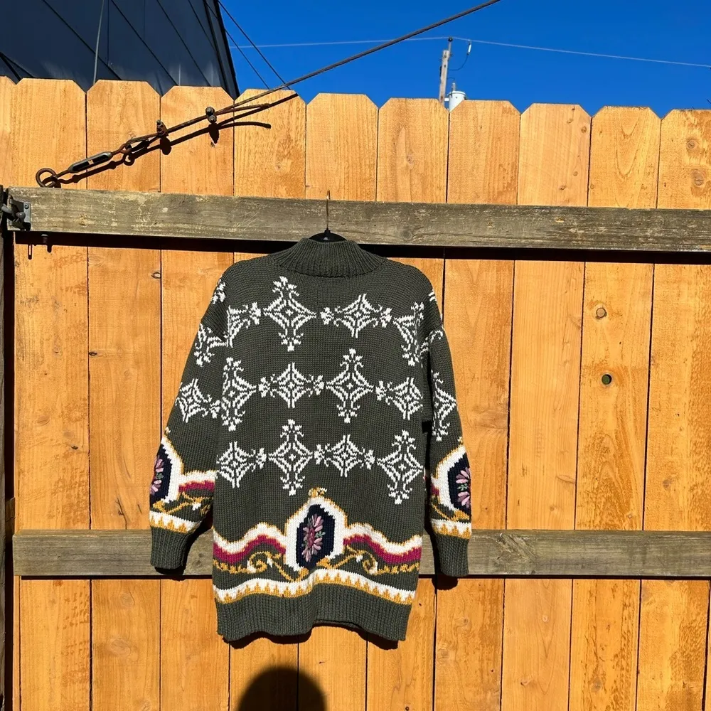Vintage Floral Best American Clothing Sweater Sz small‎ green 90s cottage cozy - Image 9