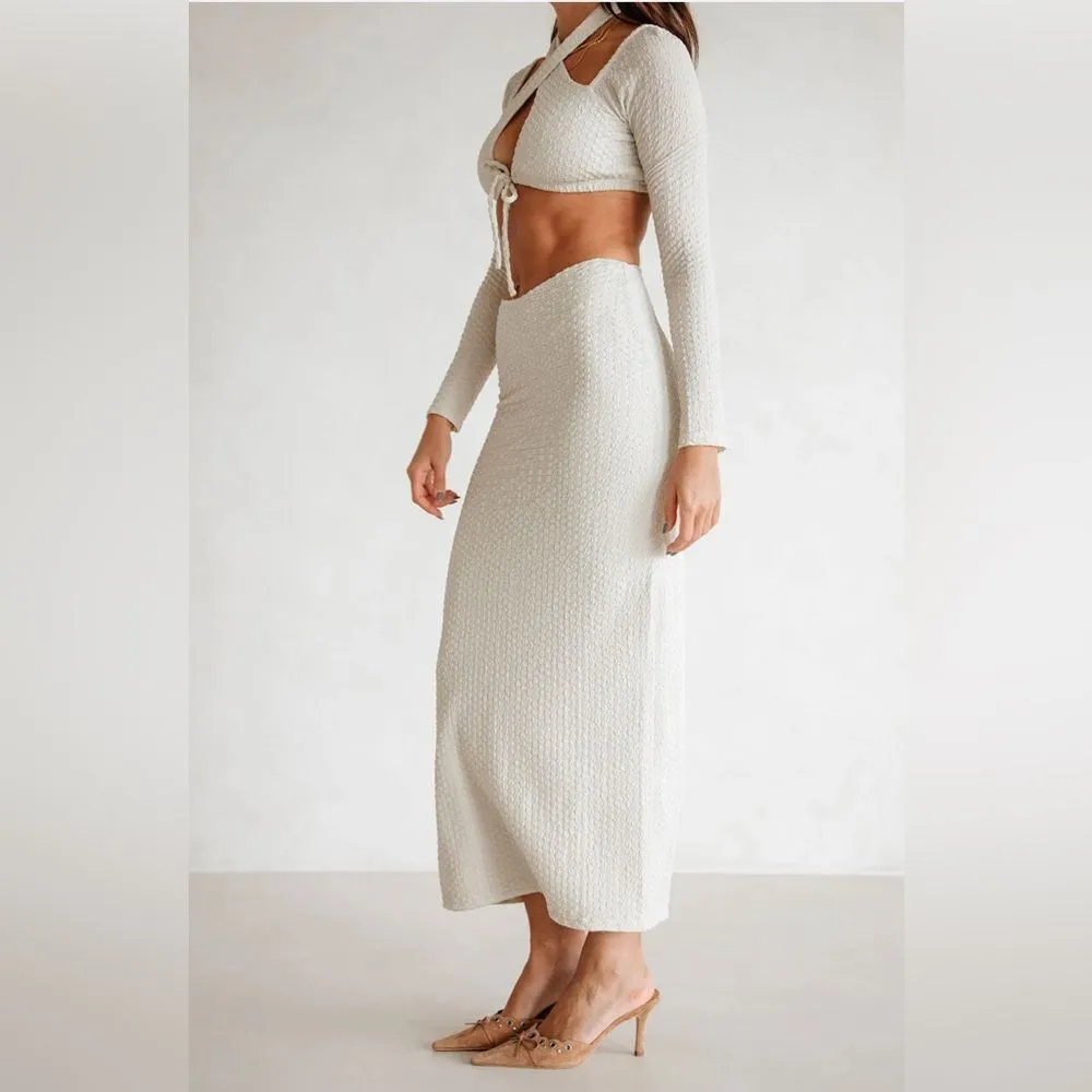 NWT SABO Maiden Textured Midi Maxi Skirt in Cream Size Small - Image 6