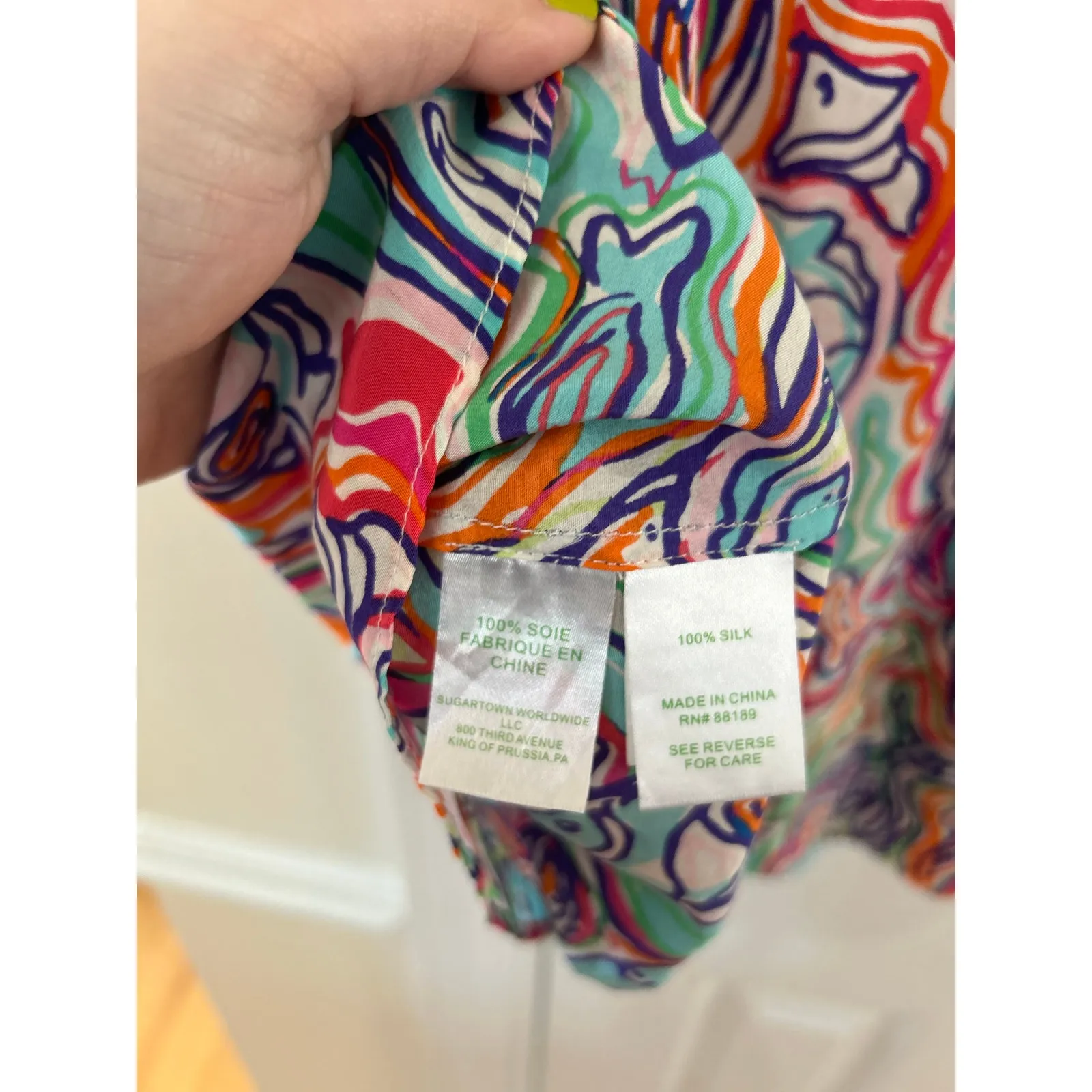 Lilly Pulitzer Silk Rainbow Multicolor Fish Tank Top - Image 6
