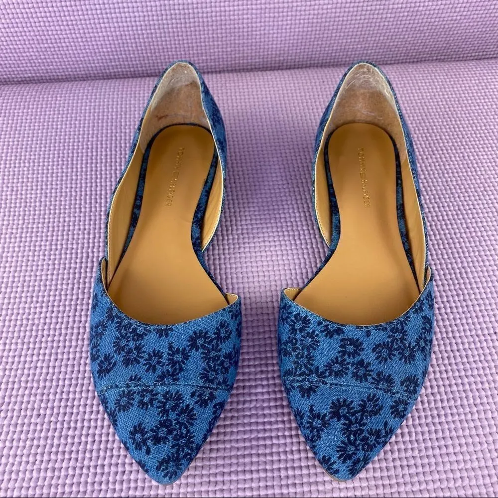 Tommy Hilfiger Naria 3 Floral Denim D’Orsay‎ Ballet Flats Blue 6 - Image 3