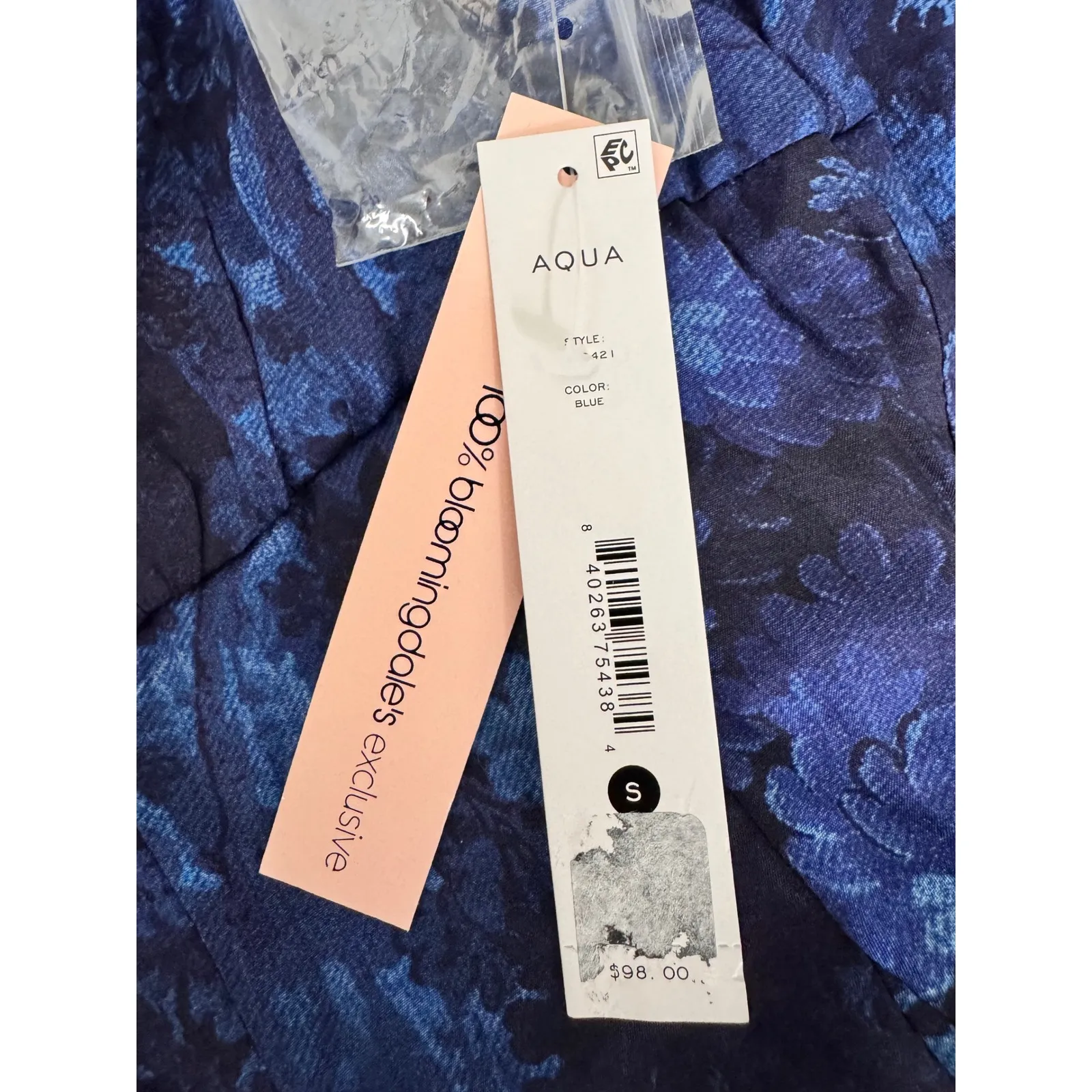 AQUA Women's Blue Floral Print Long Sleeve Square Neck Mini Dress‎ - Image 10