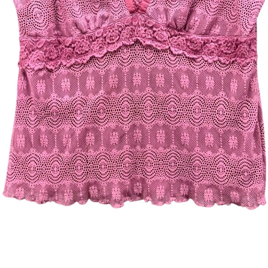 Y2K 90s Babydoll Lane‎ Bryant Empire Waist Top 18/20 Romantic Feminine Lace - Image 4