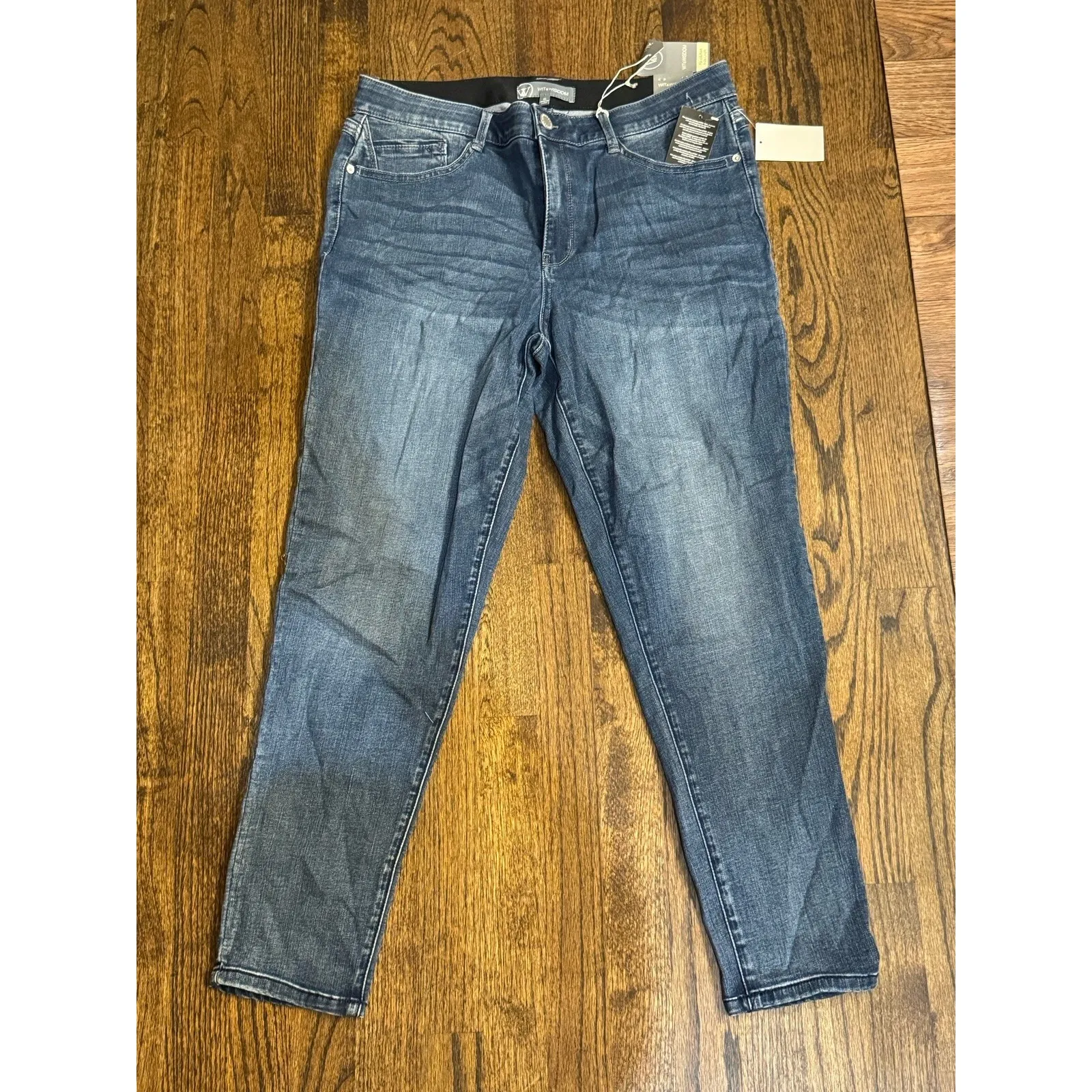 Wit & Wisdom Ankle Length Tapered Jeans Medium Wash Size 16 Ab Technology Blue - Image 2