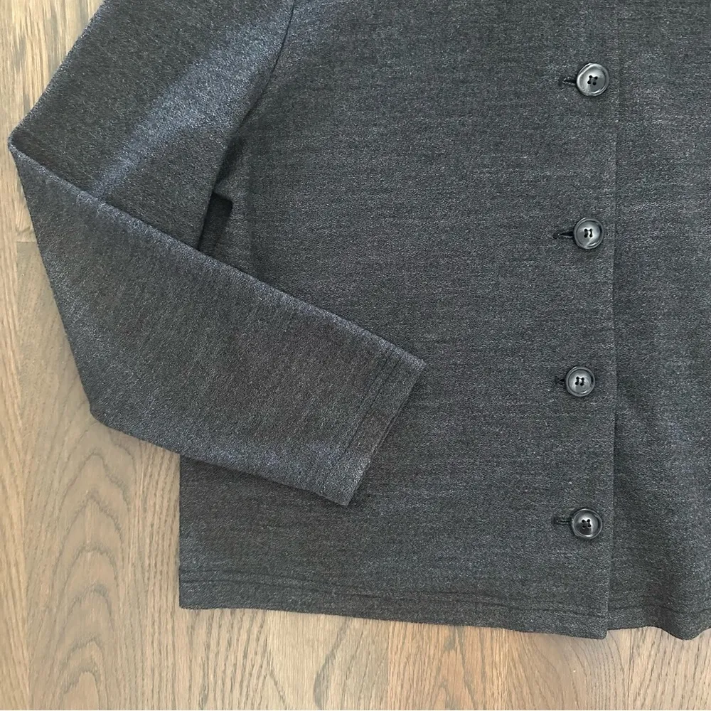 Vintage Bouley Wool Knit Cropped Long Sleeve Button Front Cardi Grey Medium Gray - Image 7