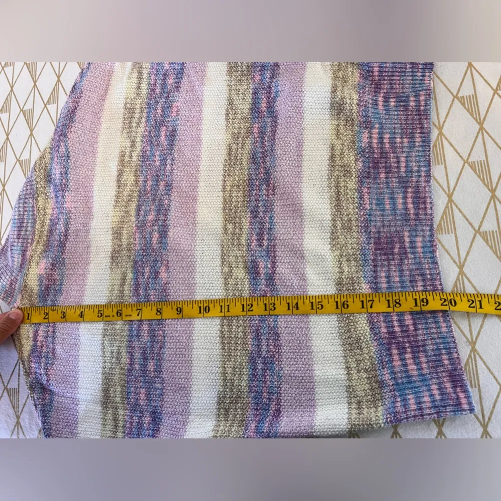 Heartloom Tight Knit Cropped Striped Sweater Size M - Image 7