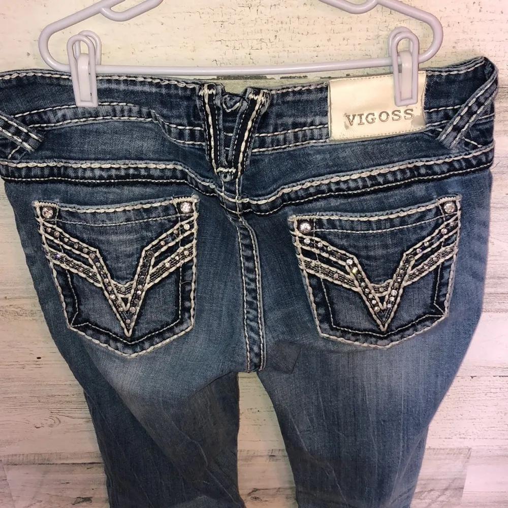 Vigoss the Chelsea skinny jeans light color rhinestone pockets bling siz…​ - Image 8