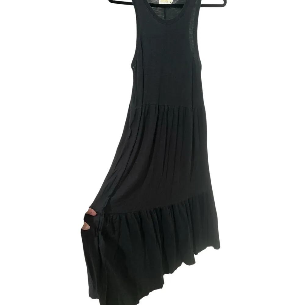 Nation LTD Melissa Dress Size S Neutral Pima Cotton Tiered Midi Lightweight - Image 7