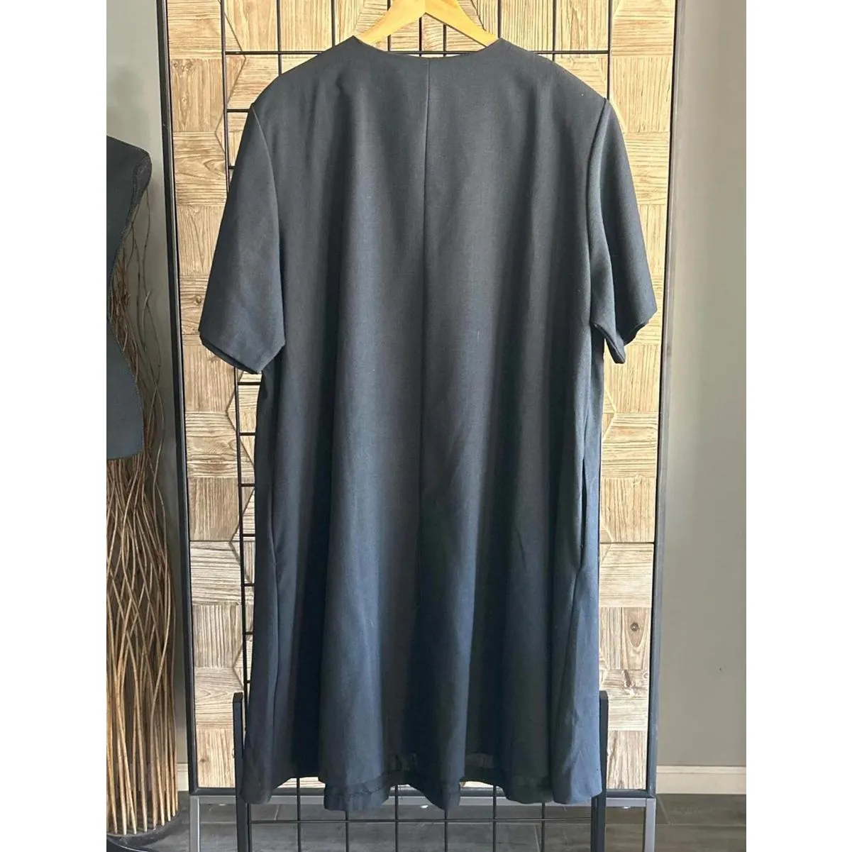 Silhouettes Womens Dress Plus Size Black Maxi Linen Mumu Bohemian Curvy - Image 4