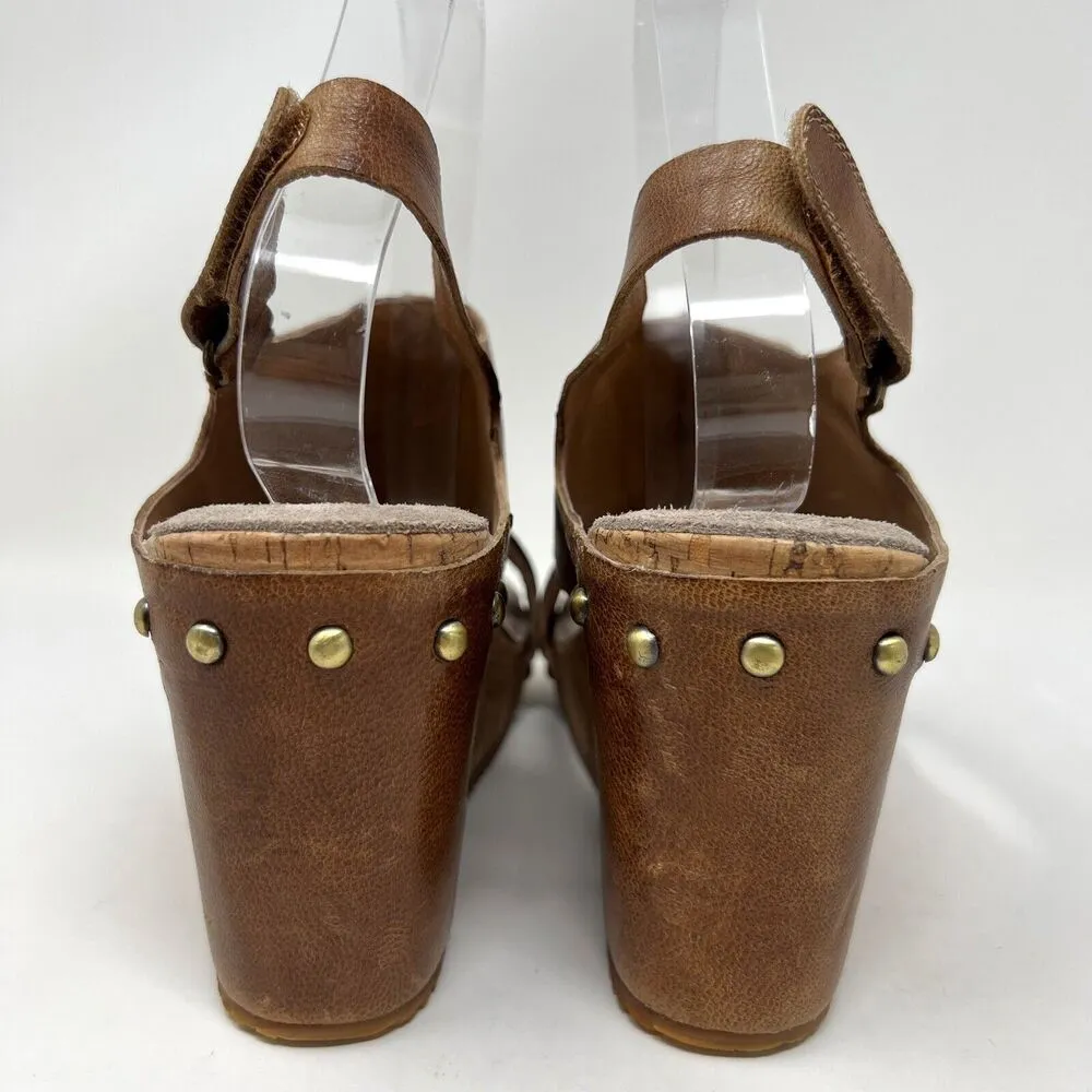 Antelope Hi Brush 724 Slingback Brown Leather Wedge Sandals H724 EU‎ 40 9-9.5 - Image 8