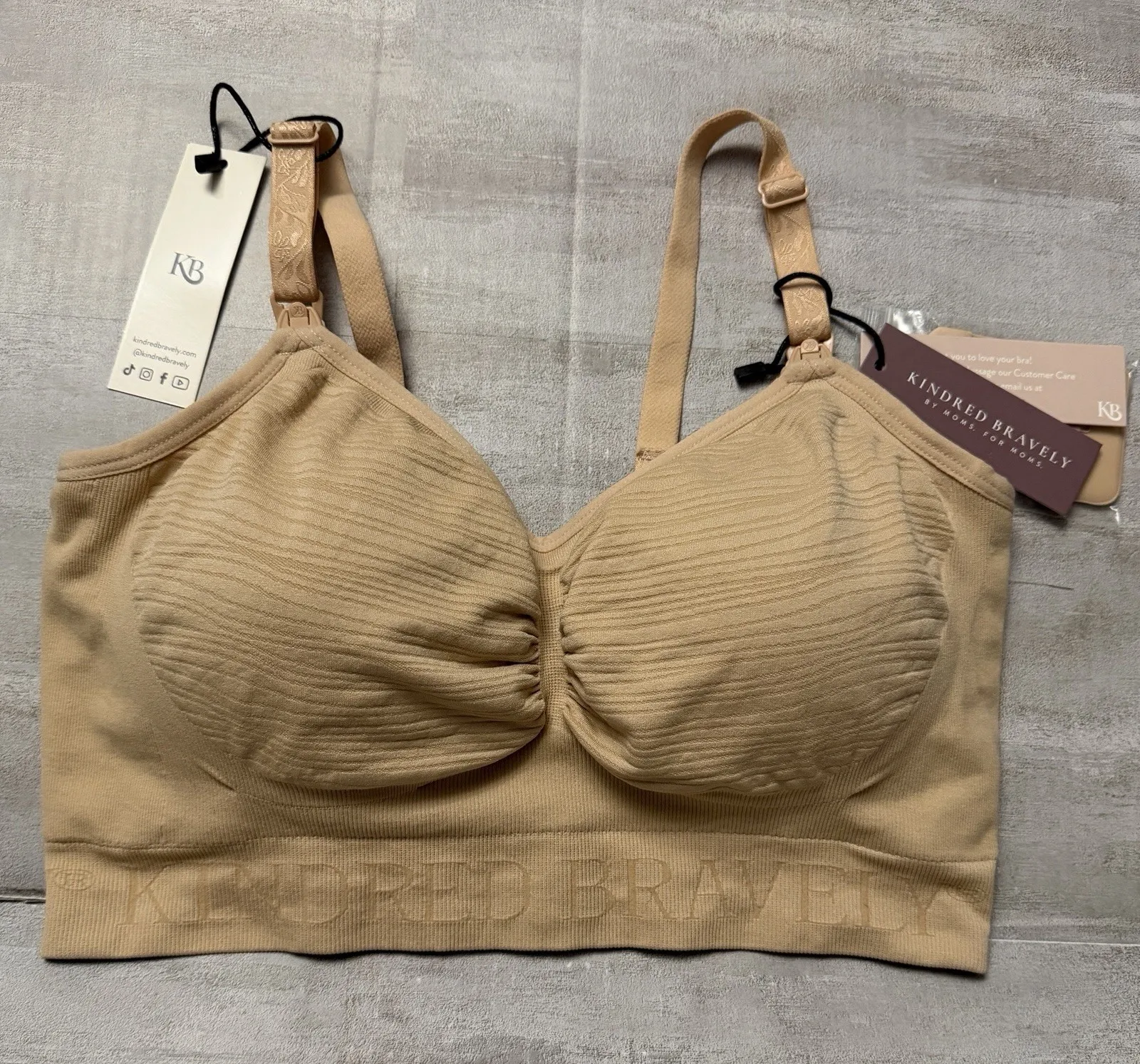 Kindred Bravely Sublime Hands Free Pumping Nursing Bra Beige Size Large Wirefree Tan - Image 1